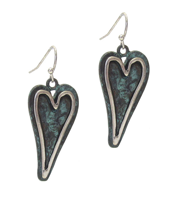 PATINA HEART EARRING-0
