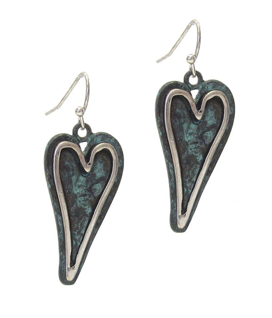 PATINA HEART EARRING-0